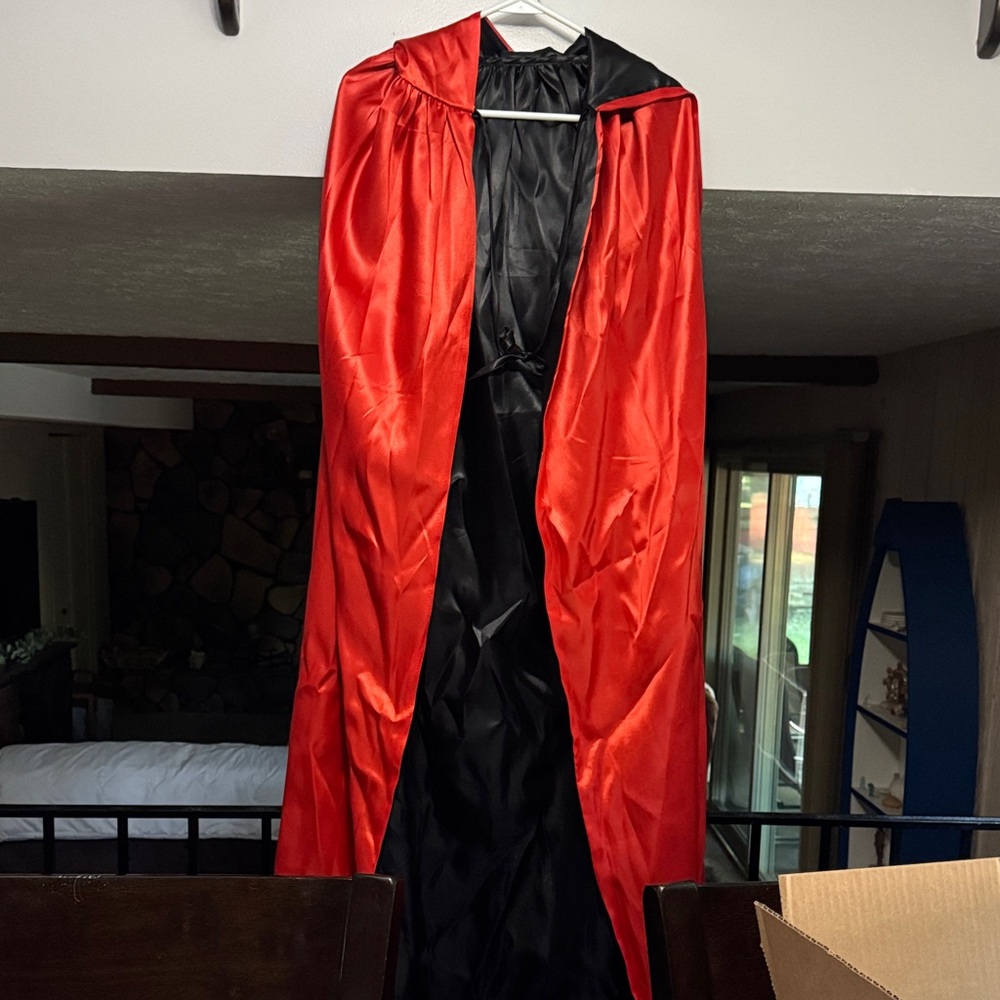 Red and Black Hooded Cape